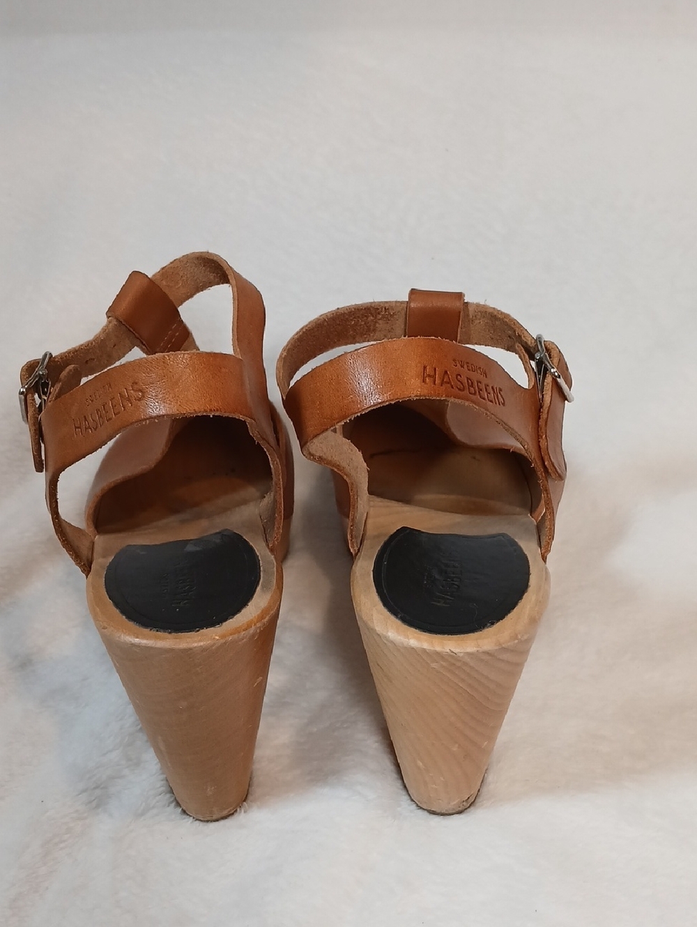 Swedish Hasbeen T Strap Sky High Clogs Sz 40 - Picture 3 of 11